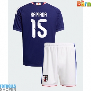 Billiga Japan Daichi Kamada #15 Hemmatröja Barn VM 2026 Kortärmad (+ Korta byxor)